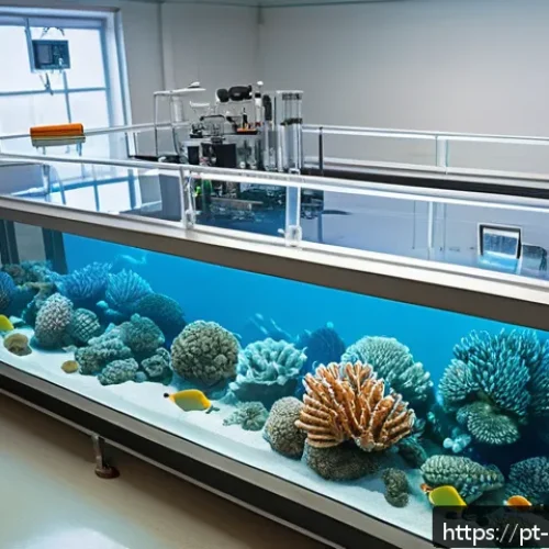 Home 30 해양 화학 실험 - A detailed scientific laboratory scene showing marine biologists conducting ocean acidification expe...