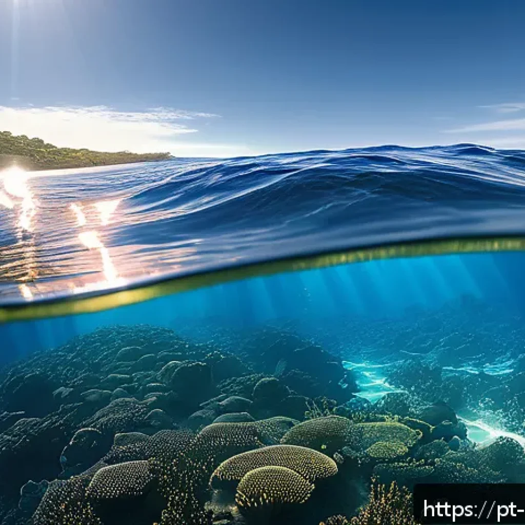 해양학 기후 변화 관측 - A detailed scientific illustration of the ocean’s role in global climate regulation: a vast, realist...